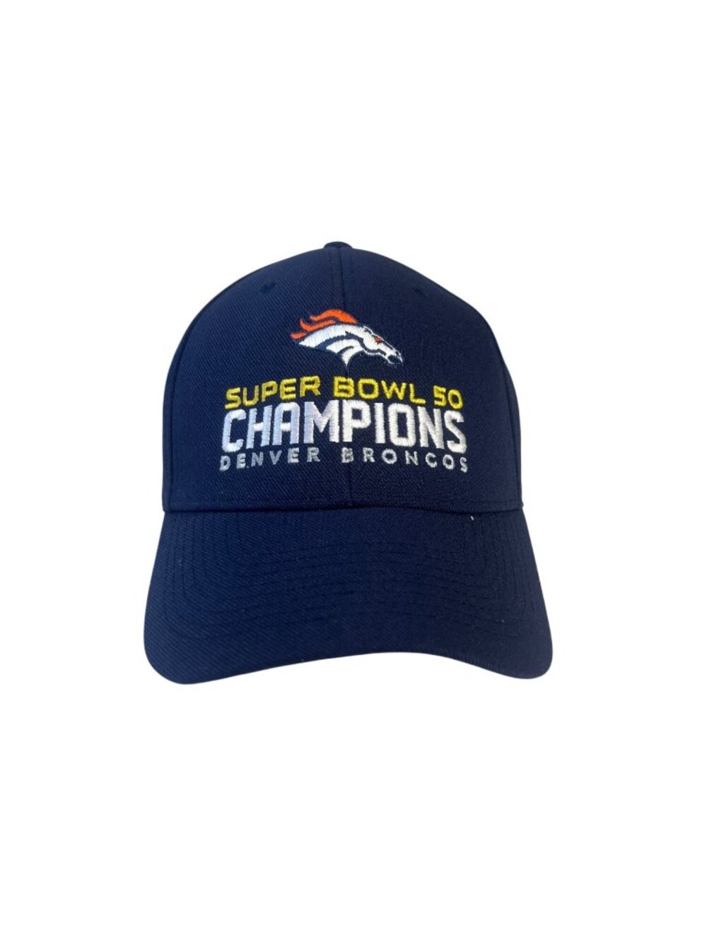 Denver Broncos Super Bowl 50 Champions Adjustable Cap Hat Navy Blue Fan Favorite